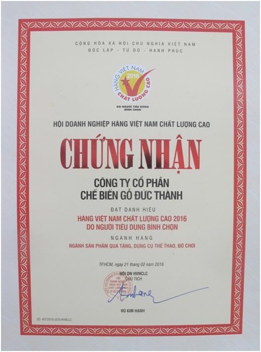 Hàng Việt Nam chất lượng cao - 2016