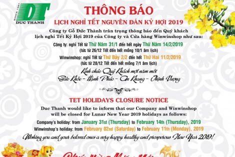 Thông báo nghỉ tết năm 2019