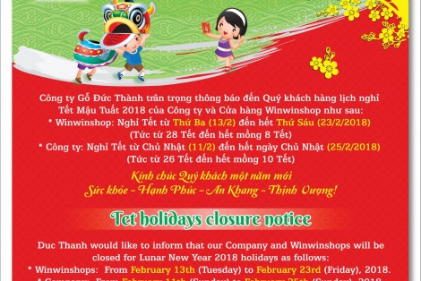 Lịch nghỉ Tết Cty Gỗ Đức Thành
