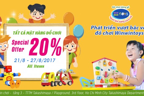WINWINTOYS: Ưu đãi đặc biệt cuối tháng 8 tại sự kiện BACK TO SCHOOL (21/8-27/8)