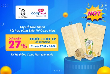 Sản phẩm Gỗ Đức Thành siêu giảm giá tại hệ thống Co.op Mart
