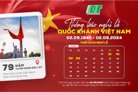 Thông Báo Nghỉ Lễ Quốc Khánh 2/9/2024 | Gỗ Đức Thành