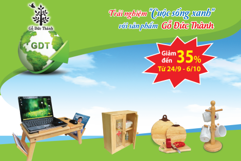 Trải nghiệm "sống xanh" cùng với gỗ đức thành - giảm đến 35%