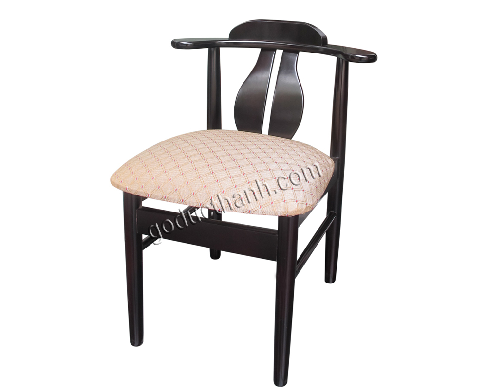 Ghế tựa 2 thanh, nệm vải, Nâu