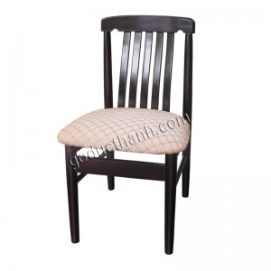 Ghế tựa 5 thanh, nệm vải, Nâu